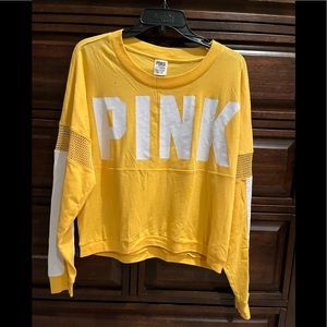 COPY - PINK Victoria Secrets long sleeve tshirt XS gold/yellow